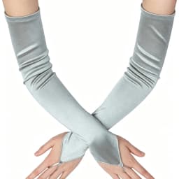 48cm Women Satin Hook Finger Long Fingerless Gloves Solid Retro Style Opera Evening Dress Accessories Etiquette High Elasticity