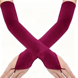 48cm Women Satin Hook Finger Long Fingerless Gloves Solid Retro Style Opera Evening Dress Accessories Etiquette High Elasticity