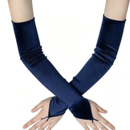 48cm Women Satin Hook Finger Long Fingerless Gloves Solid Retro Style Opera Evening Dress Accessories Etiquette High Elasticity