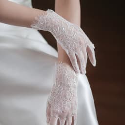 Bridal Wedding Elegant White Hollow Lace Eyelash Edge Short Gloves Women Prom Opera Dinner Dress Party Cosplay Mesh Gloves