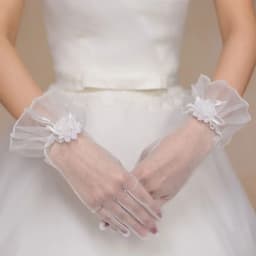 Women Sexy Lace Gloves White Mesh Tulle Gloves Lady Vintage Wedding Mittens For Lady Driving Gloves Thin Elbow Long Gloves