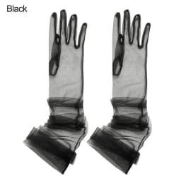 Women Sexy Lace Gloves White Mesh Tulle Gloves Lady Vintage Wedding Mittens For Lady Driving Gloves Thin Elbow Long Gloves