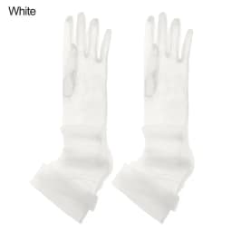 Women Sexy Lace Gloves White Mesh Tulle Gloves Lady Vintage Wedding Mittens For Lady Driving Gloves Thin Elbow Long Gloves