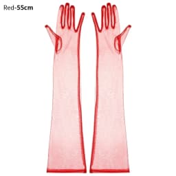 Women Sexy Lace Gloves White Mesh Tulle Gloves Lady Vintage Wedding Mittens For Lady Driving Gloves Thin Elbow Long Gloves