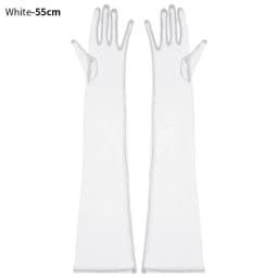 Women Sexy Lace Gloves White Mesh Tulle Gloves Lady Vintage Wedding Mittens For Lady Driving Gloves Thin Elbow Long Gloves