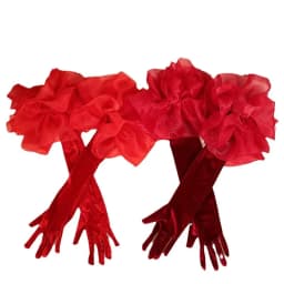 Women Sexy Elegant Dinner Dress Short Gloves Driving Gloves Banquet Velvet Wedding Mittens Party Lace Long Gloves Bridal