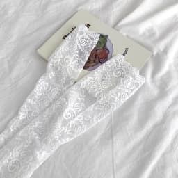 New Women Summer Black White Lace Flowers Arm Sleeves Elastic Driving Gloves Elegant Long Fingerless Mittens Sunscreen Gloves