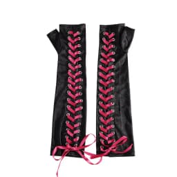 Women Sexy Bandage Ribbon Frenulum Lace Satin Long Gloves Cosplay Stage Performances Lolita Fashion Personality Mittens