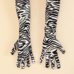 53CM Gold Velvet Fashion Personality Zebra Leopard Print Keep Warm Stage Performance Party Cosplay Soft Women Long Gloves
