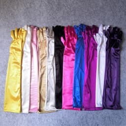 55cm Women Solid Satin Elegant Formal Evening Etiquette Long Gloves Bride Dress Party Soft Smooth Cosplay Stage Performance