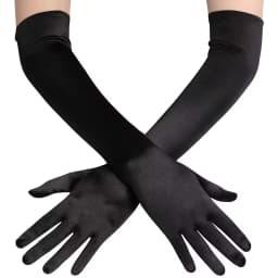 Sexy Classic Adult Black Spandex Opera Elbow Stretch Finger Long Gloves Women 1920s Flapper Costume Dinner Gloves Accessories