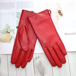 New Leather Gloves Women's Sheepskin Touch Screen Unlined Thin Fashion All-Match Solid Color Riding and Driving Gloves