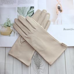 New Leather Gloves Women's Sheepskin Touch Screen Unlined Thin Fashion All-Match Solid Color Riding and Driving Gloves
