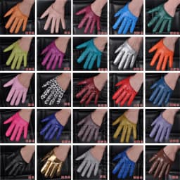 Women's Full racerback faux PU leather ds gloves sexy half palm gloves hip hop dancing motorcycle gloves