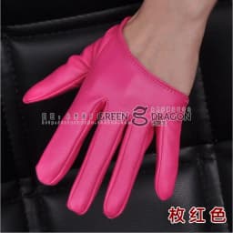 Women's Full racerback faux PU leather ds gloves sexy half palm gloves hip hop dancing motorcycle gloves