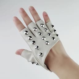 Sexy Men Women Night Club Pole Hip Hop PU Leather Mitten Gothic Rivet Punk Rock Street Break Dance Show Half Finger Glove P42