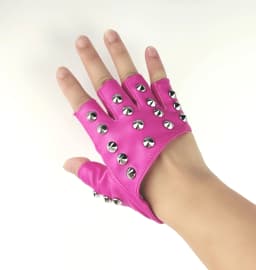 Sexy Men Women Night Club Pole Hip Hop PU Leather Mitten Gothic Rivet Punk Rock Street Break Dance Show Half Finger Glove P42