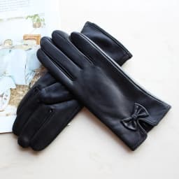 Women's Winter Warm Color Leather Gloves Fashion Striped Style Windproof Sheepskin Velvet Lining Driving Gloves