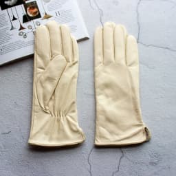 Women's Winter Warm Color Leather Gloves Fashion Striped Style Windproof Sheepskin Velvet Lining Driving Gloves
