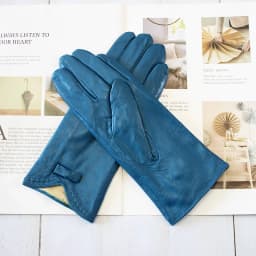 Women's Winter Warm Color Leather Gloves Fashion Striped Style Windproof Sheepskin Velvet Lining Driving Gloves