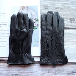 Goatskin Deerskin Gloves Men's Leather New Thin Fleece Lining Winter Warmth and Thickening Outdoor Motorcycle Riding and Driving