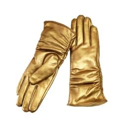 Women's Sheepskin Leather Gloves With Velvet Lining For Warmth in Autumn and Winter Outdoor Anti Cold Motorcycle Driving Gloves
