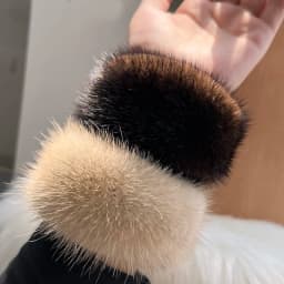 Real Mink Fur Cuffs Sex Hand Arm Warmers Natural Mink Fur Cuffs Wristbands Female Warm Rabbit Hair for Women Manga