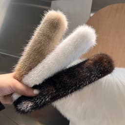 Real Mink Fur Cuffs Sex Hand Arm Warmers Natural Mink Fur Cuffs Wristbands Female Warm Rabbit Hair for Women Manga