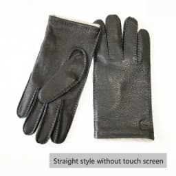 Winter Driving Leather Deerskin Gloves Men's Fashion New Wool Lining Autumn Warmth Motorcycle Riding Driver Finger Gloves