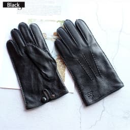 Winter Driving Leather Deerskin Gloves Men's Fashion New Wool Lining Autumn Warmth Motorcycle Riding Driver Finger Gloves