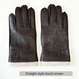 Winter Driving Leather Deerskin Gloves Men's Fashion New Wool Lining Autumn Warmth Motorcycle Riding Driver Finger Gloves