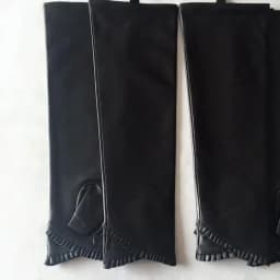 Women's Long Leather Gloves Are Fashionable To Wear With Thin Velvet LIning For Autumn Warmth Sheepskin Half Finger Sleeves