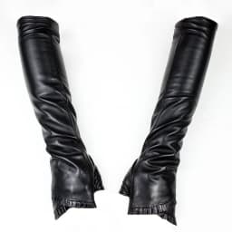 Women's Long Leather Gloves Are Fashionable To Wear With Thin Velvet LIning For Autumn Warmth Sheepskin Half Finger Sleeves