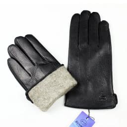 Men's Deer Skin Goat Skin Gloves Fashionable Driver's Autumn and Winter Thick Anti Cold and Warm Motorcycle Riding Gloves