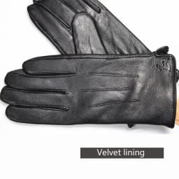 Men's Deer Skin Goat Skin Gloves Fashionable Driver's Autumn and Winter Thick Anti Cold and Warm Motorcycle Riding Gloves
