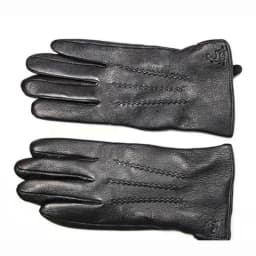 Men's Deer Skin Goat Skin Gloves Fashionable Driver's Autumn and Winter Thick Anti Cold and Warm Motorcycle Riding Gloves