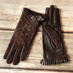 Summer Driving Sheepskin Gloves for Women Touch Screen Leather Unlined Single Layer Thin Fashion Lace Stretch Style