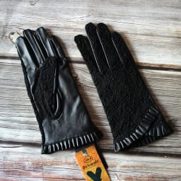 Summer Driving Sheepskin Gloves for Women Touch Screen Leather Unlined Single Layer Thin Fashion Lace Stretch Style