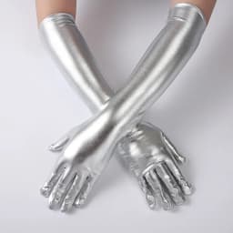 45cm Women Sexy Gold Silver Black Patent Leather Long Gloves Dance Performance Party Halloween Cosplay Club Costume Accessories