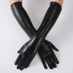 45cm Women Sexy Gold Silver Black Patent Leather Long Gloves Dance Performance Party Halloween Cosplay Club Costume Accessories
