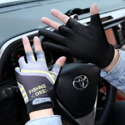 Summer Fishing Cycling Gloves Men Three Finger Cut Gloves for Fishing Sun Protection Male Anti-Slip Drive Breathable Thin Gloves