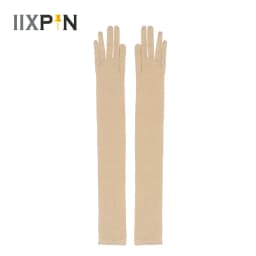Long Gloves Women Full Finger Sunscreen Gloves Stretchy Mesh See Through Sheer Mittens Anti-UV Driving Hiking Outdoor Gloves
