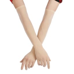 Long Gloves Women Full Finger Sunscreen Gloves Stretchy Mesh See Through Sheer Mittens Anti-UV Driving Hiking Outdoor Gloves
