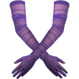 Women's Sexy Solid Transparent Elasticity Mesh Tulle 70cm Extra Long Gloves Opera Halloween Costume Cosplay Party Dance Gloves