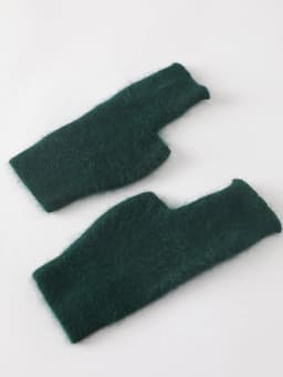 Mink Cashmere Autumn Winter Women Gloves Fingerless Warm Racoon Wool Mitten Wrist Length Thumb Hole Mitts Korean Female Lovely