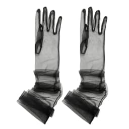1Pair Women Vintage Tulle Gloves Ultra Thin Long Finger Wedding Bridal Gloves Bridal Gown Mittens Evening Prom Decor Party Dress