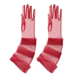 1Pair Women Vintage Tulle Gloves Ultra Thin Long Finger Wedding Bridal Gloves Bridal Gown Mittens Evening Prom Decor Party Dress