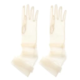 1Pair Women Vintage Tulle Gloves Ultra Thin Long Finger Wedding Bridal Gloves Bridal Gown Mittens Evening Prom Decor Party Dress