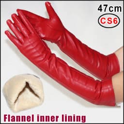 AOTIANYANG Genuine Leather Gloves 100% Sheepskin Long Gloves Women's Winter Warm Fleece Lining Over Elbow Arm Sleeves Color New