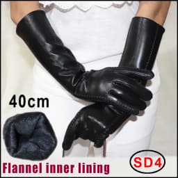 AOTIANYANG Genuine Leather Gloves 100% Sheepskin Long Gloves Women's Winter Warm Fleece Lining Over Elbow Arm Sleeves Color New